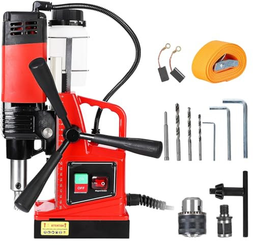 Euker Trapano Magnetico, 1300 W, Portatile, 1,57 Diametro, 810 Giri/Min, Potente per Metallo, Legno e Edilizia