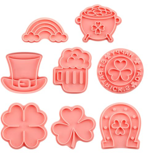 Lotsdonxia 3D Cookie Cutters Set Food Grade Plastic Biscuit Stamps Durable and Easy to Use for St. Patrick's Day Festivities Party Decoration Baking