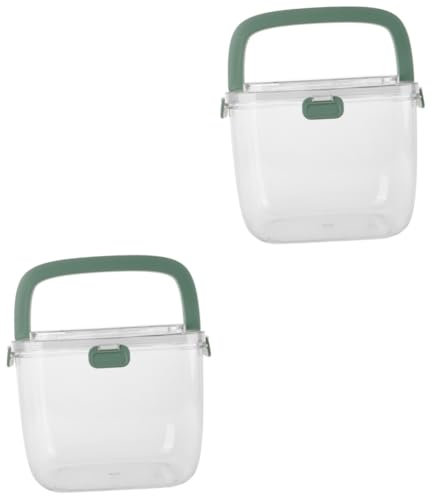 Cabilock 2 Pièces Seau à Glace Seaux à Glace Portatifs Bac à Boissons Grand Seau à Glaçons Seau De Stockage De Glaçons Bacs à Boissons pour Les Fêtes Petits Seaux à Glace Plastique Green