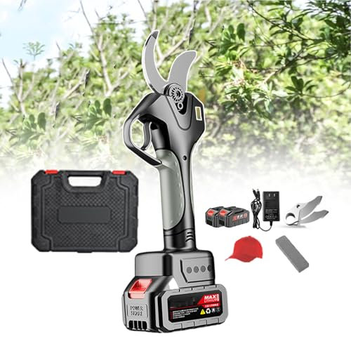 forplubossmmp Cesoie Elettriche E Forbici da Potatura E Cesoie da Potatura da Giardino, Tagliasiepi Professionale A Batteria con 2 Lame, Taglio di 45 Mm (1,7 Pollici) - per Giardinaggio,2-Battery