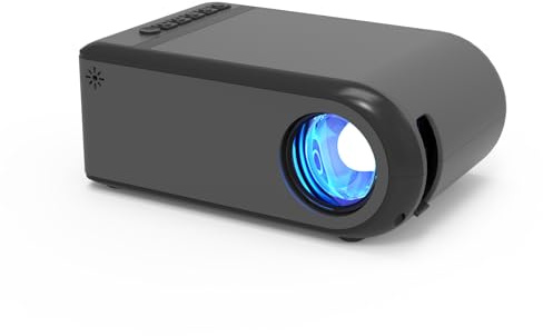 Mini Projector 1080P Support, 2025 Upgraded Video Projector, Portable Small Movie Projector, Compatible with iOS/Android/Windows/TV Stick/Box/USB/HDMI
