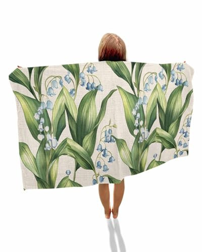 Bath Towel Spring Flower Campanula Isophylla Sports Towel Lounge Portable Washcloths, For Surfing, Pilates, Workout, 80x130cm