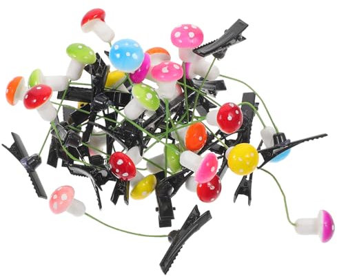 VALICLUD 30 Pièces Pince à Cheveux Citronnier Décoration Halloween Déco Halloween Décoration D'halloween Barrette Aux Champignons Clips De Pousse Plastique Et Alliage De Zinc