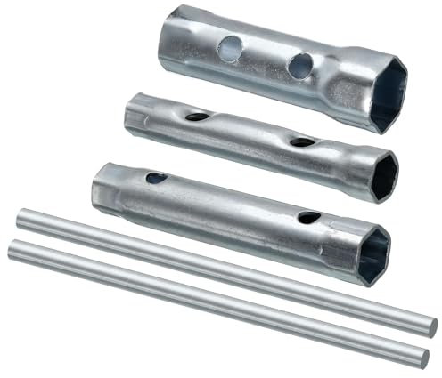 TA-VIGOR 3Pcs Spark Plug Socket Wrench Set, Double-Ended Spanner with T-Handle Bars Carbon Steel Ignition Tool Kit for Auto Motorcycle Tiller (16/18mm, 8/10mm, 10/12mm)