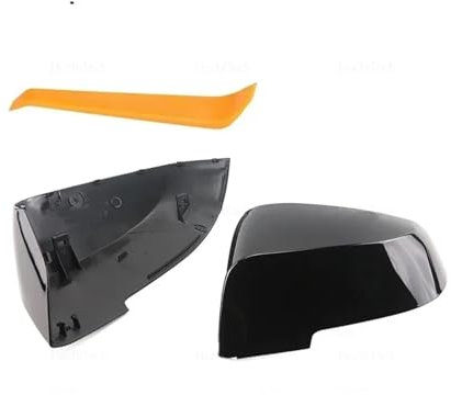 Spiegelkappe Für 5 6 7er F10 F11 F07 F06 F12 F13 F01 F02 F03 F04 Für LCi Ersatz-Seitenspiegelabdeckungskappe Auto Spiegelkappen(Schwarz)