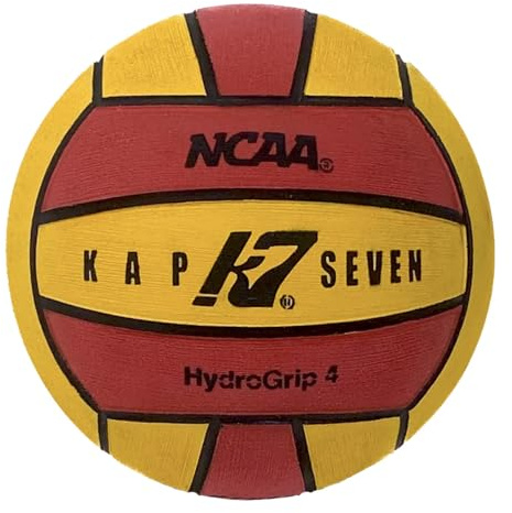 KAP K7 SEVEN KAP7 Size 4 HydroGrip Water Polo Ball (NCAA and NFHS Official), Yellow/Red