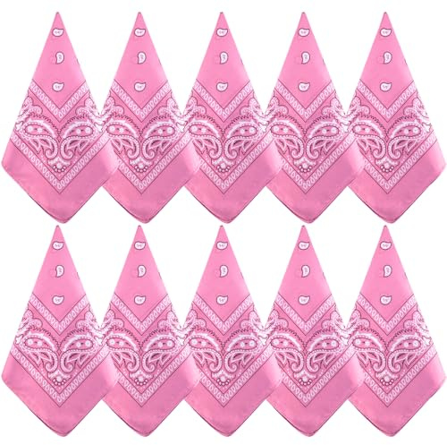 NACHLYNN 10 Stück Bandana Damen Herren,Bandana kopftuch Herren Paisley Muster Headwear Haar Schal Ansatz Handgelenk Kopf Biker kopftücher für damen