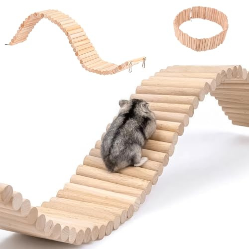 60 × 8 cm Hamster Leiter Brücke Spielzeug Holz Klettern Kleintierkäfig Kletterspielzeug Biegbare kleine Tiere für Hamster Meerschweinchen Ratten Vögel