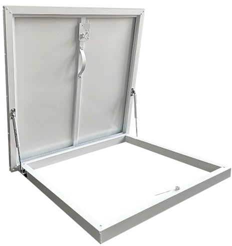 Claraboya Techo Casa de Aleación de Aluminio Ventanas de Repuesto para Casas Registro de Acceso a Techos para Techos, Áticos, Patios y Sótanos(White,WxH 77x77cm/30.3x30.3in)