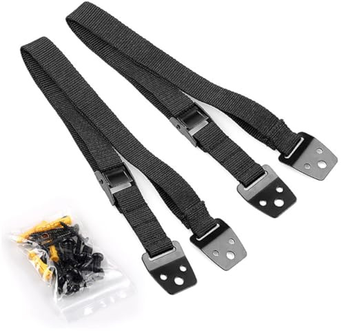 HIAKDOFT Correas Antivuelco para Muebles y Tv Ajustables Anclajes de Pared Seguros para Protección Infantil Kit de Seguridad con Hebillas Metálicas y Correas Resistentes para Prevención de