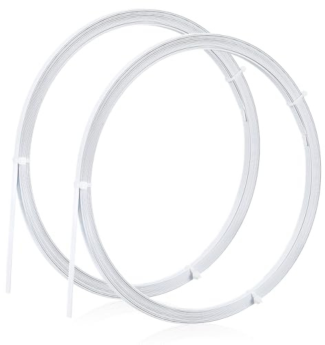 BENECREAT 2 Rotolo di Acciaio per Molle Bianco, Stecche per Corsetto Da 6mm per Cucire, Stecche In Acciaio Rivestite In Plastica per Bustle Da Sposa, Disossamento Crinolina, 1mm di Spessore, 8m/Roll
