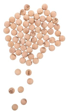 Boules de Loterie en Bois 75 Pièces, Numérotées, Légères et Portables | Boule Tirage au Sort, Grain , Gravure Nette, Résistantes aux Déformations, Accessoires de Jeu pour Familles