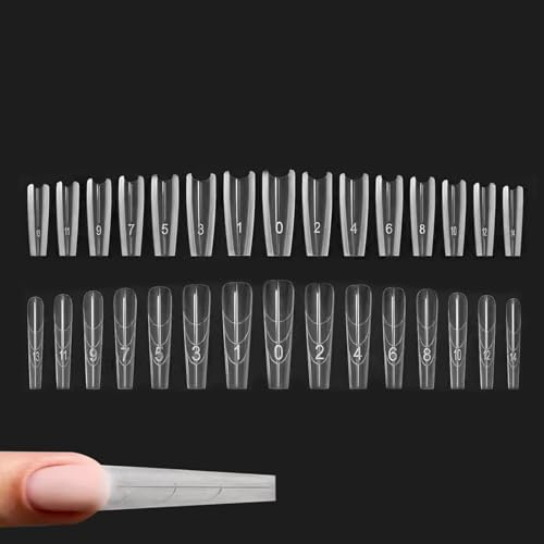 Sandwich Nagel Tips, Untere Formen Für Nagelverlängerungen, Nagelverlängerung Tips Mandel, 240 Stück, Lichtdurchlässig, Reißfest, Für Frauen, Freundinnen, Zuhause, Salon