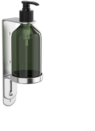 Dispenser manuale di sapone con supporto da parete e bottiglia a pompa, per shampoo, gel doccia e sapone liquido (1 bottiglia)