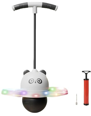 yztju Springball – Panda, LED, bunt, 80 x 38 cm, rutschfest, Balance-Board, Spielzeug für draußen, Geburtstag, Neujahr, Weihnachten, Ostern | Gartenspiele, aktive Übung, Spiele