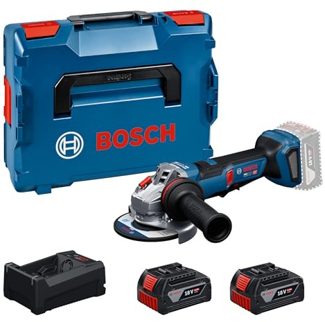 Bosch PRO 18V System sladdlös vinkelslip GWS18V-11PS (inkl. GBA 18V 5.0Ah, GAL 12V/18V-80, KIT i L-Boxx)