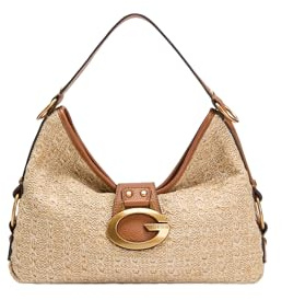 GUESS Schultertasche Camden Shoulder Bag Natural/Cognac beige