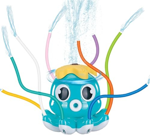 Wassersprinkler Für Kinder – Wassersprüher Für Den Außenbereich, Gartenspielzeug | Krakenförmiger Gartensprinkler Mit 8 Schwingenden Rohren | Für Kinder Ab 3 Jahren, Mädchen, Pool, Rase