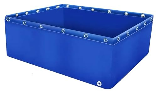 Yopappol Piscina per Pesci Rettangolare in PVC Addensato, Serbatoio per Acquari Koi Stagno per Pesci Fuori Terra, Serbatoio per Acqua Pieghevole per Coltura Idroponica, Allevamento di Koi(1x1.5x1.0m)