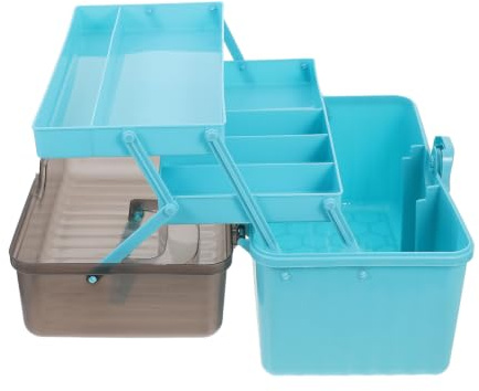 Boîte de Rangement de Premiers Soins Bleue en Plastique Grosse Capacité | Conception à Plusieurs Niveaux, Légère et Portable, Accès Facile, Usage Maison et Écoles