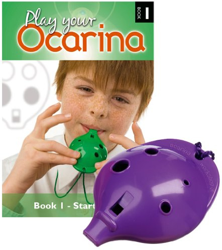 Plastic OCARINA Set, Purple 4-hole, with Book 1