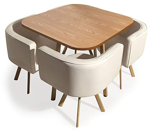 Menzzo Oslo Tischgruppe im skandinavischen Stil Beige