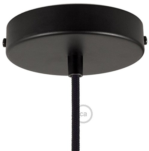 Kit Rosace Noir Mat avec Serre-câble cylindrique en Plastique Noire