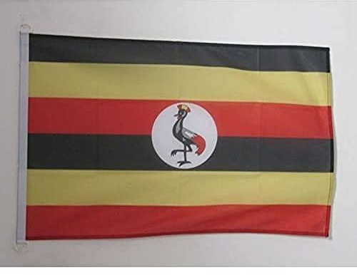 AZ FLAG Uganda Boat Flag 45x30 cm Mesh Polyester Plastic Rings | Outdoor and marine use Ugandan 12x18 in boat flag weather resistant with double stitched seams and reinforced edges