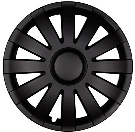 4X Premium Design Radkappen Radzierblenden 'Agat' 15 Zoll in Schwarz Matt