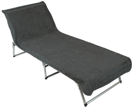 ZOLLNER Skyddsöverdrag – mjuk absorberande strandhandduk 75 x 215 cm, tvättbar upp till 60 grader, mörkgrå bomull, fast grepp med sydd huva, Oeko-Tex certifierad