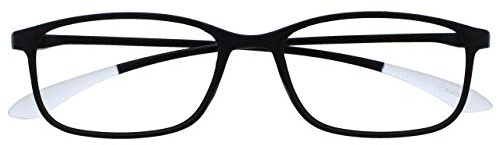 OPULIZE Ice Fernbrille Kurzsichtigkeit Ultraleicht Rahmen Kratzfest Mattschwarz mit kristallgrauen Spitzen Herren Damen M61-1 -2.50