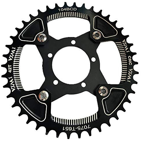 nbrand 104BCD Kettenblatt für Rennrad, Mountainbike, BMX, MTB, Bike/E-Bike, Kettenrad für Bafang BBS01 BBS02 Mittelantriebsmotor M Schwarz