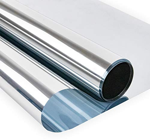 Zindoo Film fenetre Anti Regard Film Miroir Fenêtre sans Tain Anti Chaleur Anti UV Protection de la Vie Privée pour Fenêtre Bureau Maison Magasin 75×200CM