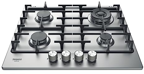 Piano cottura a gas Hotpoint: 4 fuochi, - PPH 60G D/IX