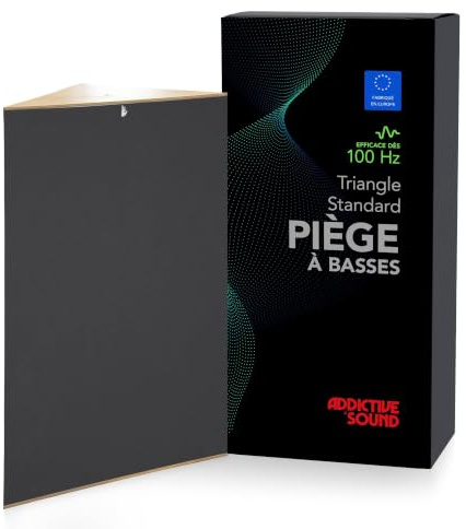 Addictive Sound Bass Trap Acoustique Angle Standard 35x35x98, Graphite | Absorption large bande 80-2000 Hz, laine acoustique, empilable, sans fixation, fabriqué en UE, 3 ans de garantie