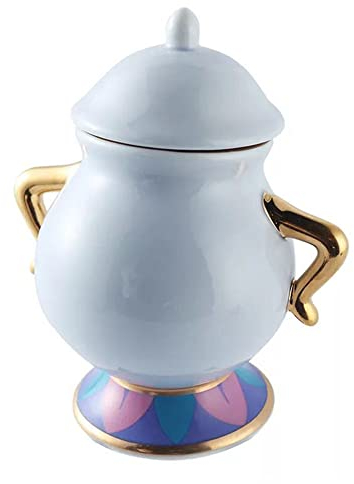 YOFXZGR Cartoon Die Schöne und das Biest Vintage Teekanne Becher Mrs Potts Teekanne Tasse Zuckerdose. Chönes Geschenk 220ML (1 Zuckerstreuer)
