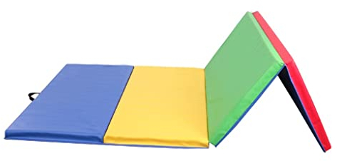 Turnmatte Weichbodenmatte Vierfach Faltbare Turnmatte Mit Tragegriff, Taumelmatte Für Fitness, Yoga, Tanz, Taumelübungen, 240x120x5cm (Size : 240x120x5cm)