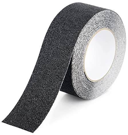 Ruban antidérapant,Bandes antidérapantes avec Ruban adhésif antidérapant pour escaliers, marches, revêtements de Sol, Ruban antidérapant Solide, Autocollant, Noir (5cm x 10m, Noir), BOMEI PACK