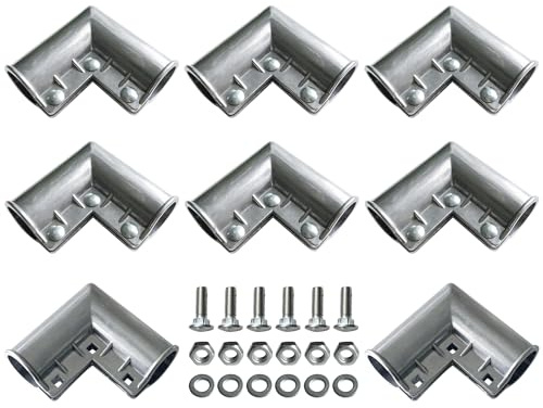 VIVIDA Chain Link Fence Gate Corner 1-3/8 x 1-3/8, Aluminum 90 Degree Gate Elbow, 1-3/8 Chain Link Fence Fittings, 8 Pack