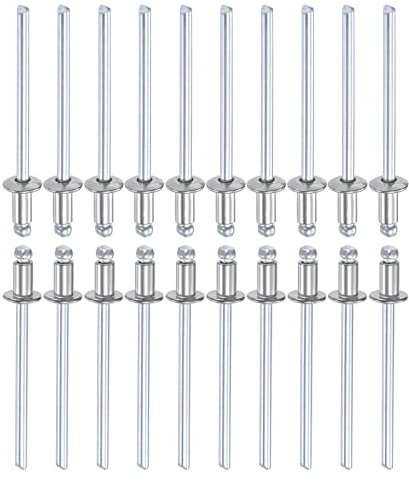 DTGN 3.2mm x 5mm (DxL) Blindnieten - 50Pack - Gut für Maschine Verbindung - 304 Edelstahl Kuppel Offenes Ende Niet