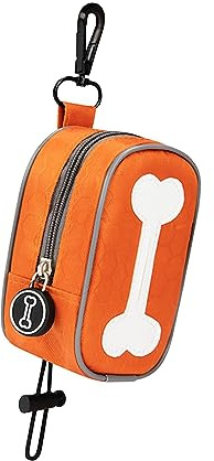 MagiDeal Support de Sac à déjections Canines pour Chien, Sac de de crottes avec Mousqueton, Porte-Sac à déjections pour Laisse, Sac de ramassage, Orange