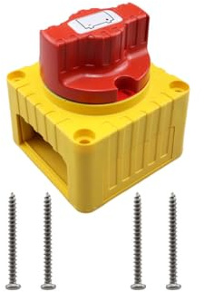 Batterietrennschalter,Asudaro 48V 300A Akku Power Cut Off Schalter Batteriehauptschalter Stromschalter mit Batterieknopf für RV, Yacht und Marine 48V 300A