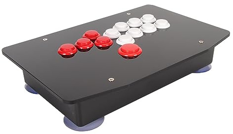 XTevu Arcade Fight Stick USB 2.0, Joystick de Lucha con 5 Teclas Direccionales y 8 Botones de Función, for Juegos de Arcade
