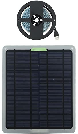 HEEPDD Solar Pflanzenlicht, IP65 wasserdicht LED Beleuchtung mit Solarpanel für Balkon Garten Gewächshaus Gemüse Blumen Anzucht