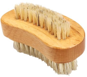 Porceosy Brosse de nettoyage des pieds et des mains, brosse à ongles à séchage rapide, brosse de nettoyage des ongles en bois Double face pour les orteils Bois bohu