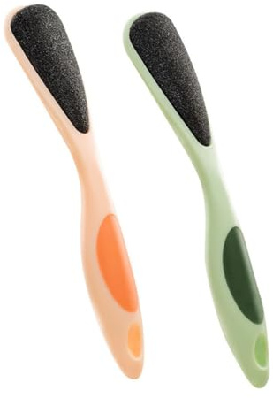Lima de Pedicura de Mano de Doble Cara, 2 Piezas, Pp Naranja | Exfoliante Portátil, para Quitar Durezas y Callos, Cuidado de Pies en Casa