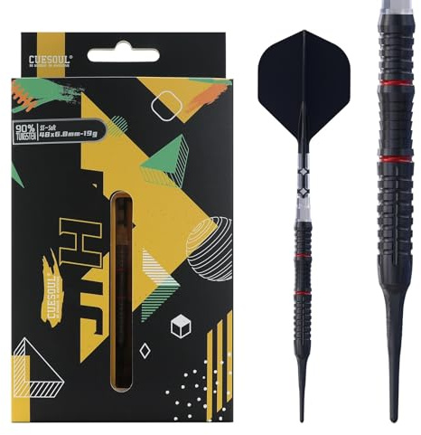 CUESOUL JIHO S5 19g Punta Suave 90% tungsteno de Juego de Dardos con Revestimiento de Titanio y Vuelo unificando Rost T19