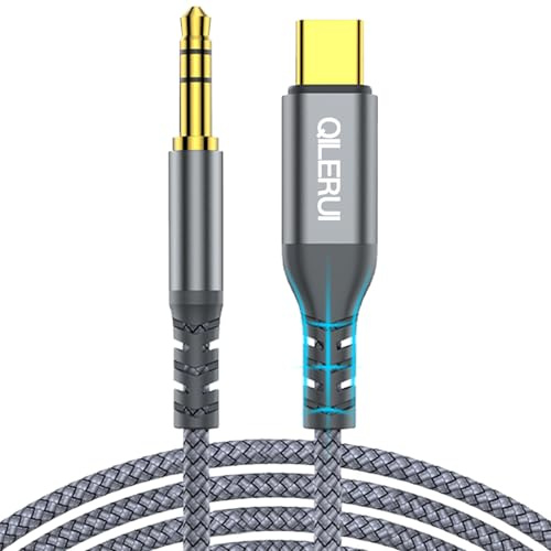 QILERUI Type-C Klinke Aux Kabel, USB C auf Aux Kabel USB C Auto auf Klinke Kabel 3.5mm Kompatibel mit Phone 17/16/15/15Pro, Pad Pro, Galaxy S24/S23/S22/S21/Note10, Pixel 7 Pro1.2m/4 feet