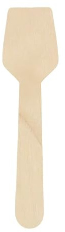 Monouso | 100 Cucharilla de Madera, 9,5cm | Cubiertos Desechables, Cubiertos de Madera, Helados, Biodegradables, Compostables
