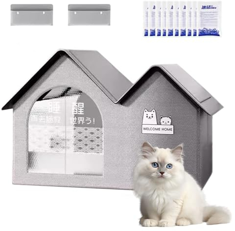 OUDIOHAI Pet Cooling House, Kühlhaus für Haustiere, Sommer Haustier Kühlhaus mit Eisbeutel, Bissfestes Outdoor Katzenzelt, um das EIS im Sommer kühl zu Halten, Wetterfester Katzenunterschlupf